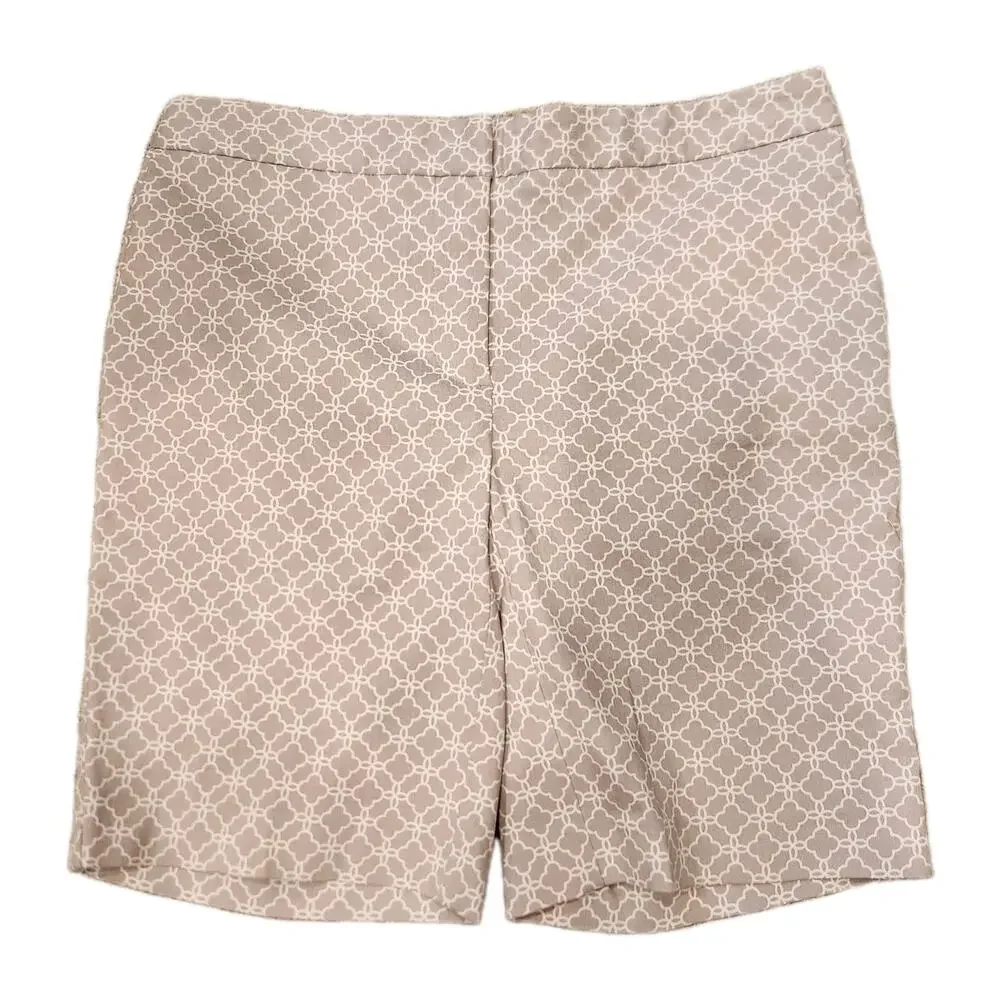 Euc‎ Mario Serrani Bermuda Sz 2 Shorts. Gray And White Stretchy Made In Italy